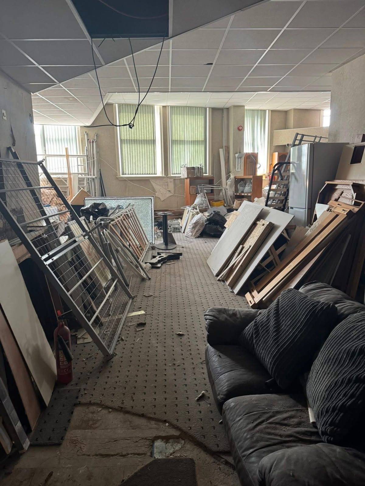 Commercial unit ready for cleaning after a strip-out