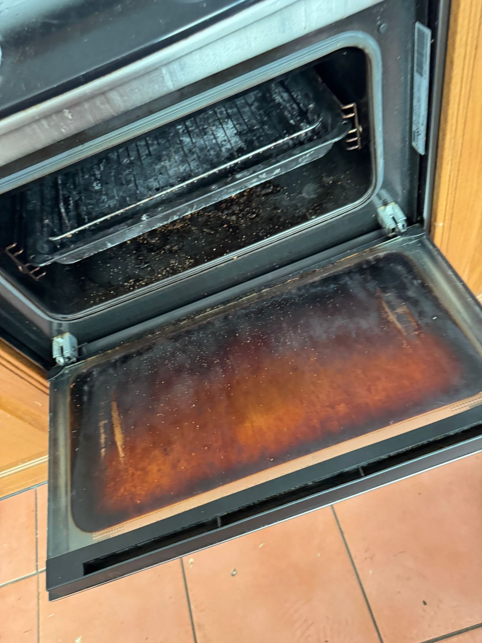 Oven before cleaning