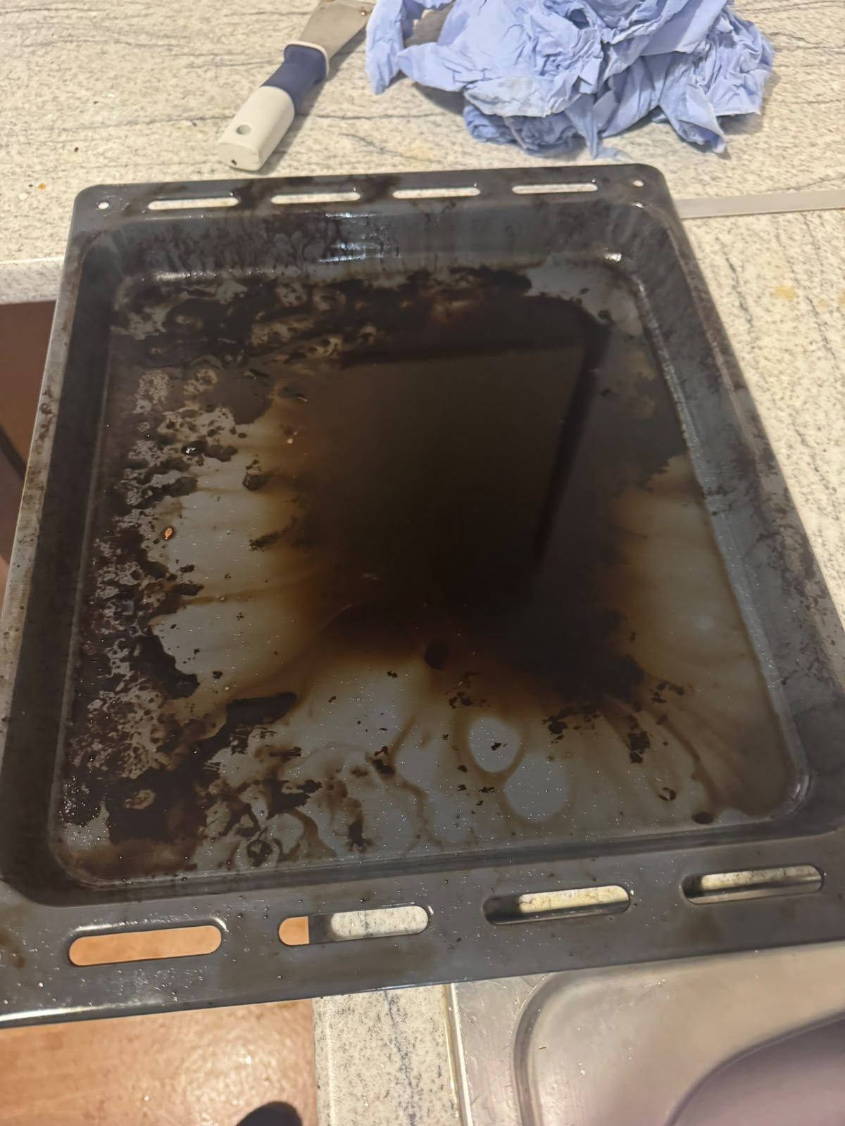 Baking tray before
