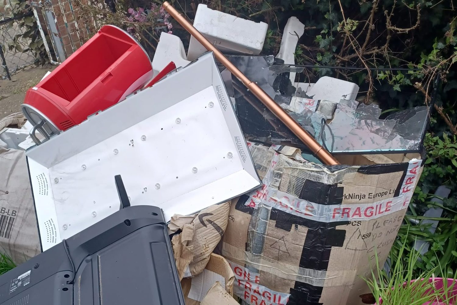 Household items and appliances taken away